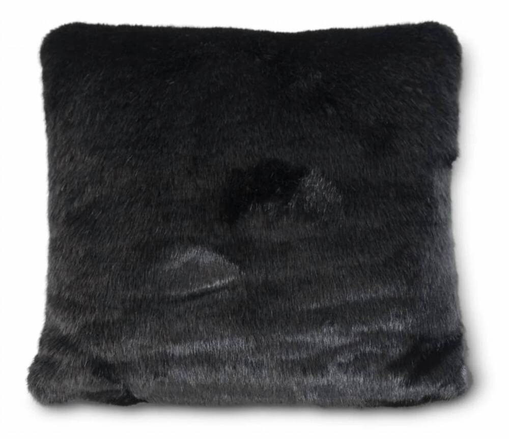 NEW K&K INTERIORS faux fur pillow in black